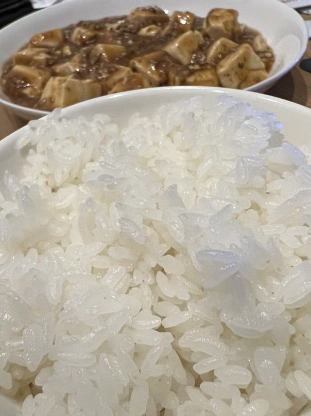 ご飯と麻姿豆腐